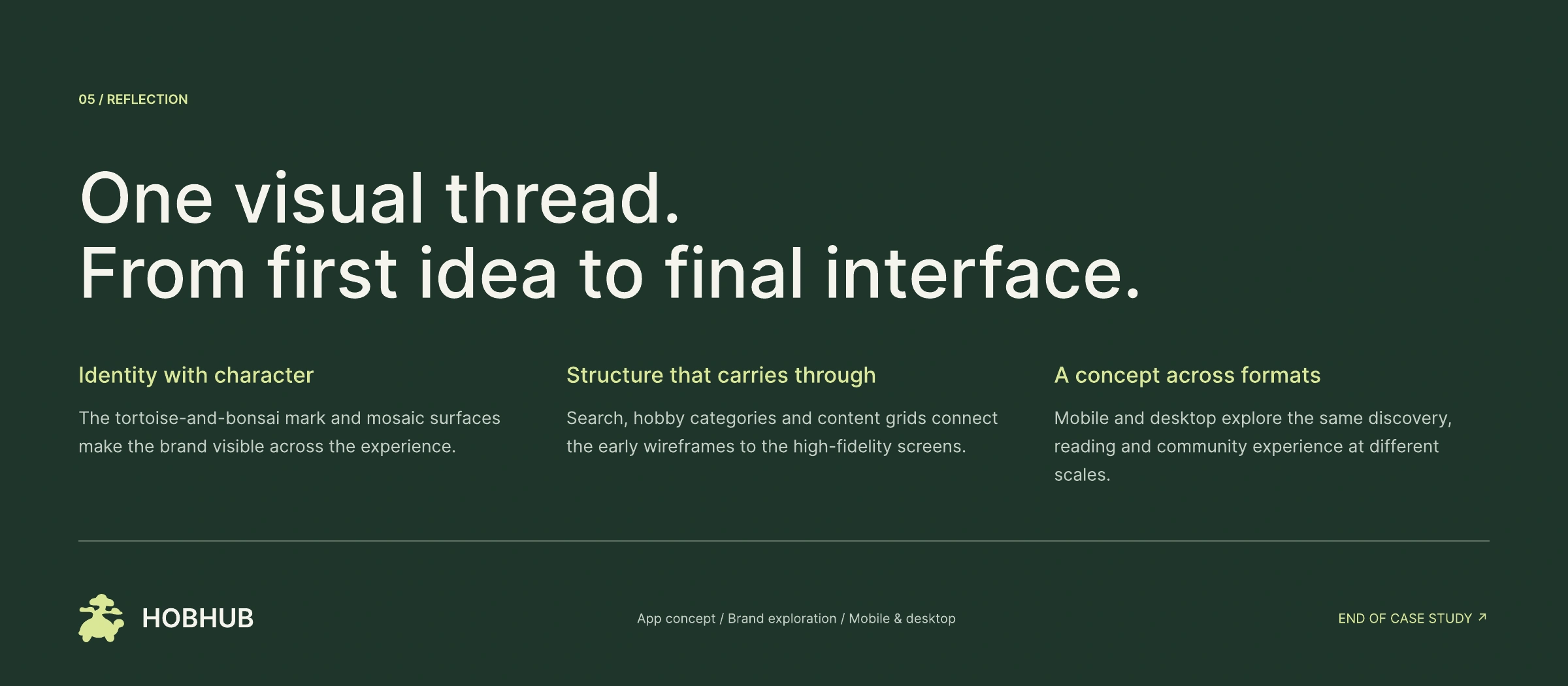 From first idea to final interface — case-study reflection