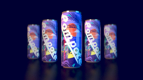 Can packaging — tropical graphic lineup