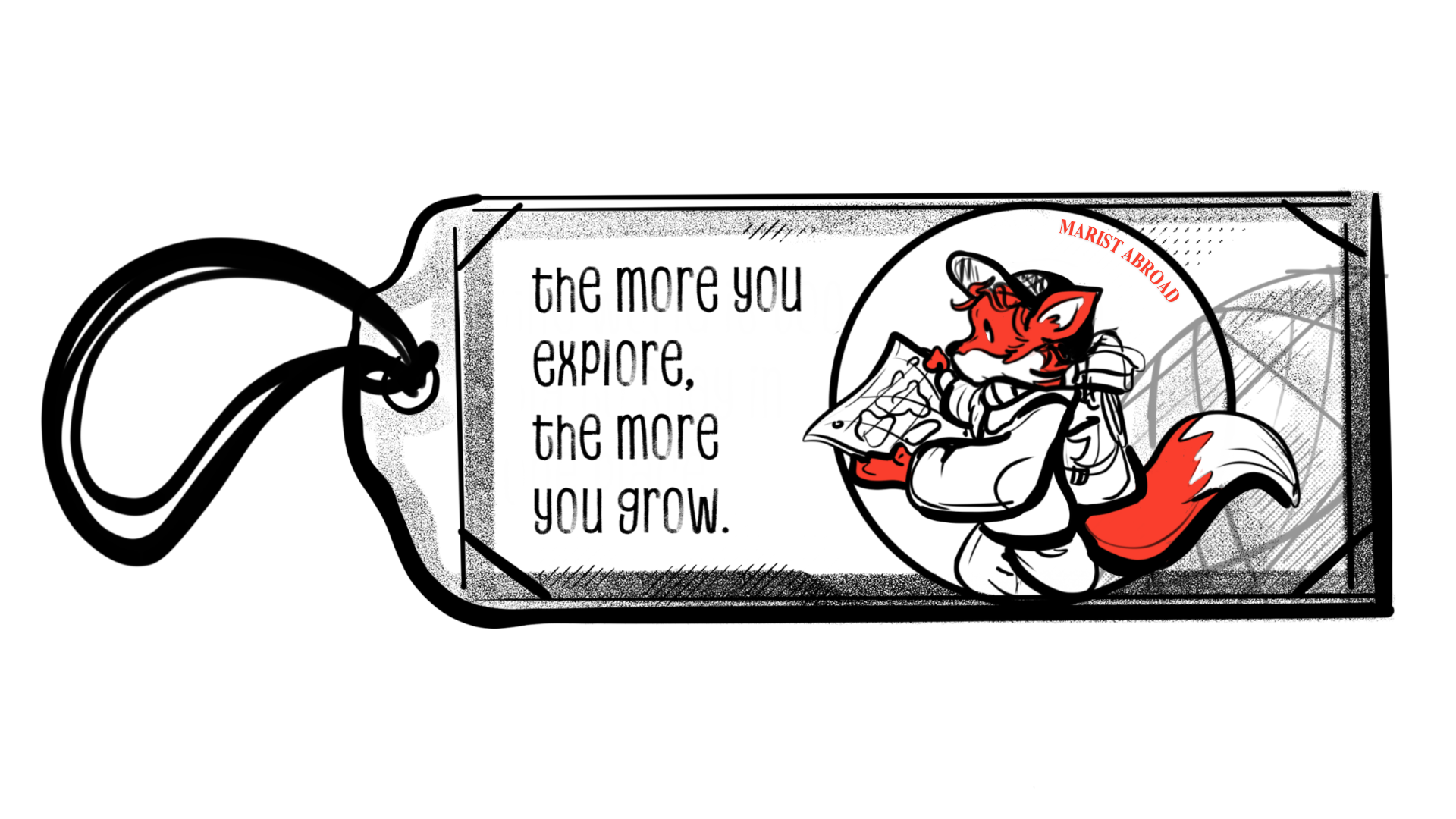 Luggage tag — red spot color